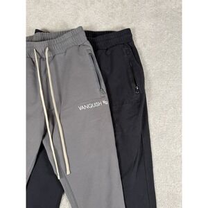 Vanquish Jogger Pants Men's M Gray  Black Tapered Fit Slim Zip Pockets Lot Of 2